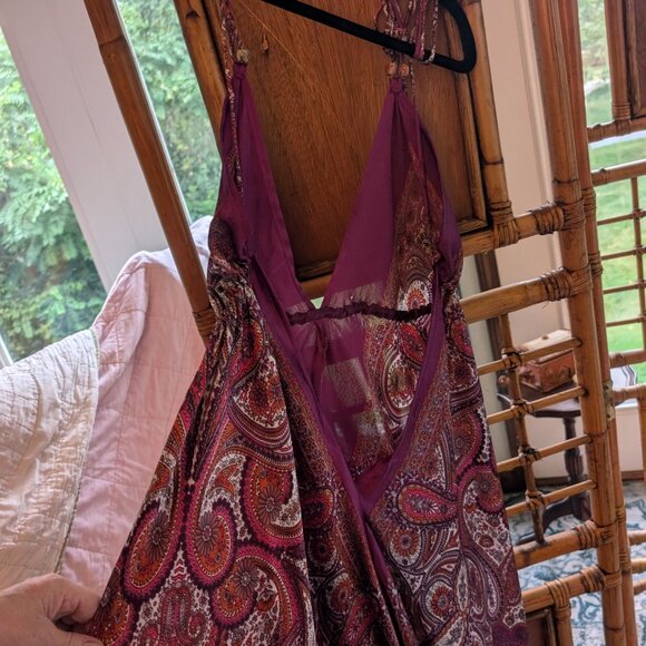 Merlot paisley silky adjustable festival sundress - Picture 5 of 5